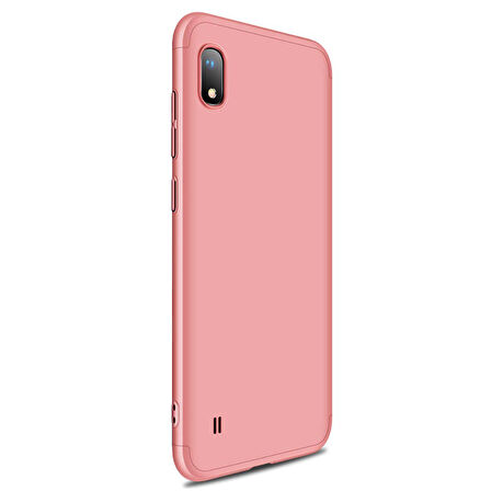 Microsonic Samsung Galaxy A10 Kılıf Double Dip 360 Protective Rose Gold