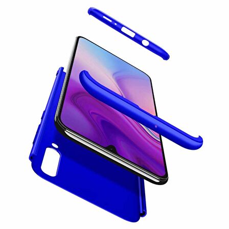 Microsonic Samsung Galaxy A70 Kılıf Double Dip 360 Protective Mavi
