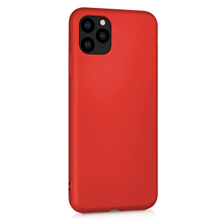 Microsonic Matte Silicone Apple iPhone 11 Pro Max (6.5'') Kılıf Kırmızı