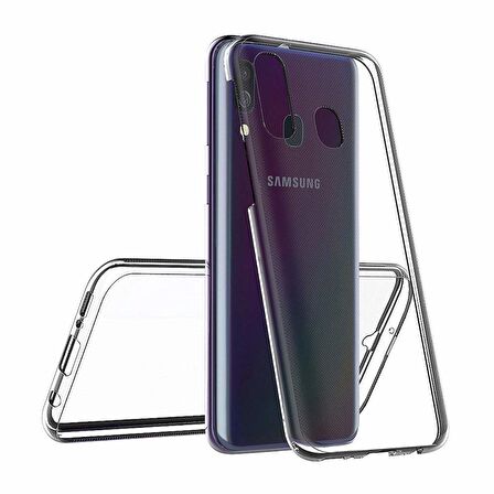 Microsonic Samsung Galaxy A40 Kılıf 6 tarafı tam full koruma 360 Clear Soft Şeffaf