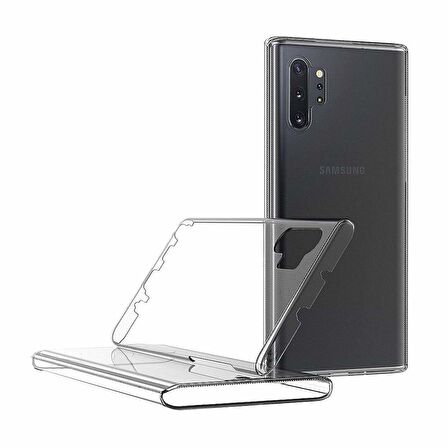 Microsonic Samsung Galaxy Note 10 Plus Kılıf 6 tarafı tam full koruma 360 Clear Soft Şeffaf