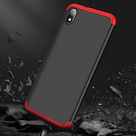 Microsonic Xiaomi Redmi 7A Kılıf Double Dip 360 Protective Siyah