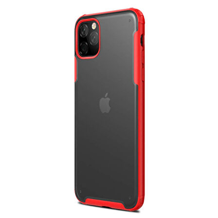 Microsonic Apple iPhone 11 Pro Max (6.5'') Kılıf Frosted Frame Kırmızı