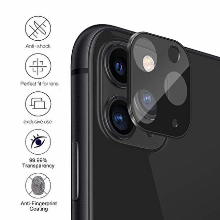 Microsonic Apple Uyumlu iPhone 11 Pro Max (6.5'') Kamera Lens Koruma Camı V2 Siyah