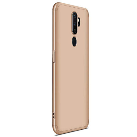 Microsonic Oppo A9 2020 Kılıf Double Dip 360 Protective Gold