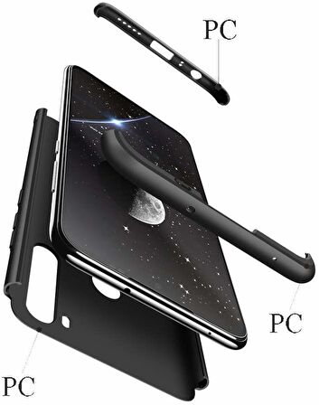 Microsonic Xiaomi Redmi Note 8 Kılıf Double Dip 360 Protective Siyah