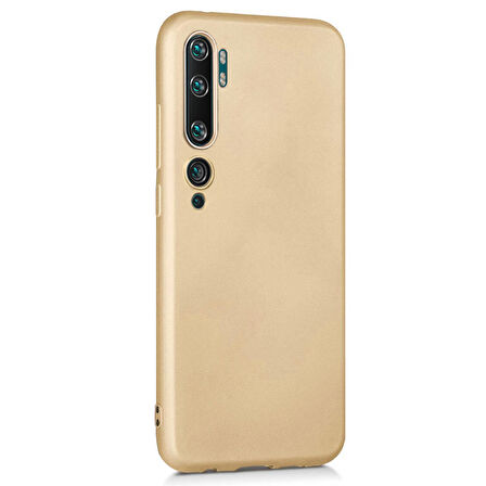 Microsonic Matte Silicone Xiaomi Mi Note 10 Pro Kılıf Gold