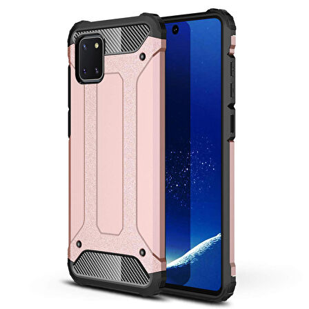 Microsonic Samsung Galaxy A81 (Note 10 Lite) Kılıf Rugged Armor Rose Gold