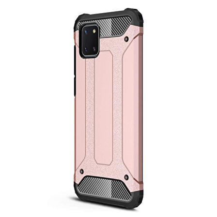 Microsonic Samsung Galaxy A81 (Note 10 Lite) Kılıf Rugged Armor Rose Gold