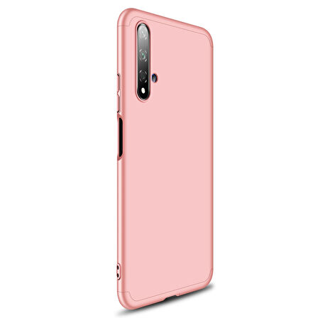 Microsonic Huawei Nova 5T Kılıf Double Dip 360 Protective Rose Gold
