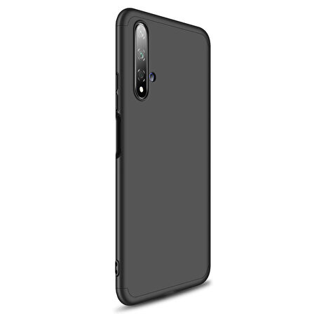Microsonic Huawei Nova 5T Kılıf Double Dip 360 Protective Siyah