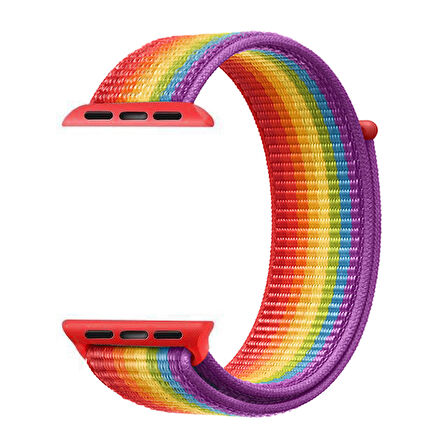 Microsonic Apple Watch Series 4 40mm Hasırlı Kordon Woven Sport Loop Pride Edition