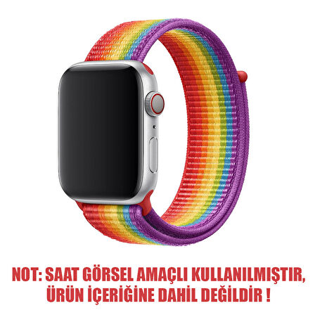Microsonic Apple Watch Series 5 40mm Hasırlı Kordon Woven Sport Loop Pride Edition