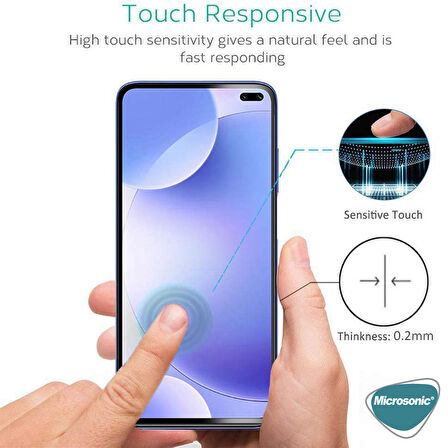 Microsonic Xiaomi Redmi K30 Tam Kaplayan Temperli Cam Ekran Koruyucu Siyah