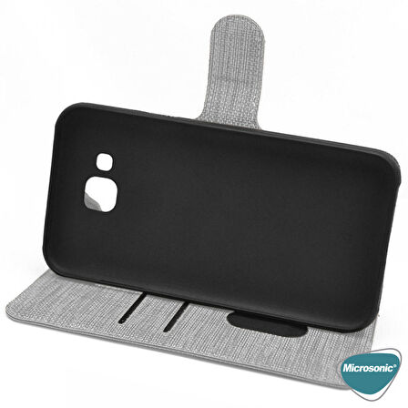 Microsonic Apple iPhone 11 Pro Max (6.5'') Kılıf Fabric Book Wallet Gri