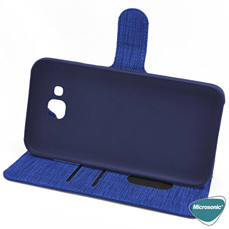 Microsonic Apple iPhone 11 Pro Max (6.5'') Kılıf Fabric Book Wallet Lacivert