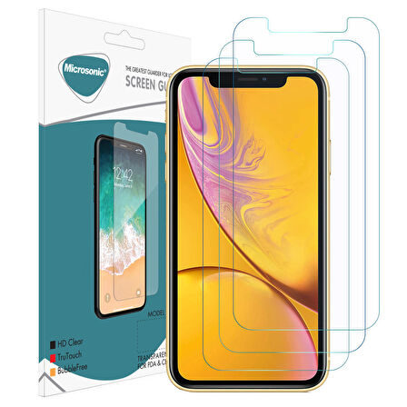 Microsonic Apple Uyumlu iPhone XR Ekran Koruyucu Nano Cam (3'lü Paket)