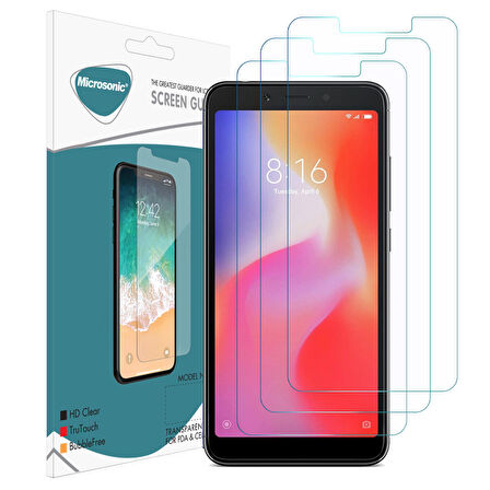 Microsonic Xiaomi Redmi 6 Ekran Koruyucu Nano Cam (3'lü Paket)