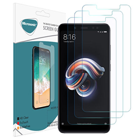 Microsonic Xiaomi Redmi Note 5 Ekran Koruyucu Nano Cam (3'lü Paket)
