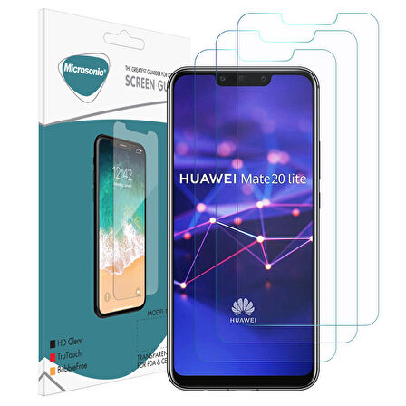 Microsonic Huawei Mate 20 Lite Ekran Koruyucu Nano Cam (3'lü Paket)