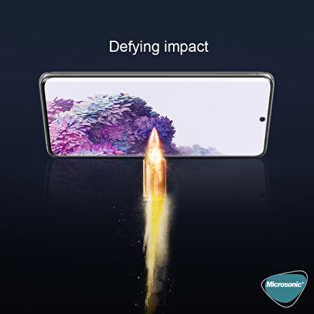 Microsonic Samsung Galaxy S20 Plus Tam Kaplayan Temperli Cam Ekran Koruyucu Siyah