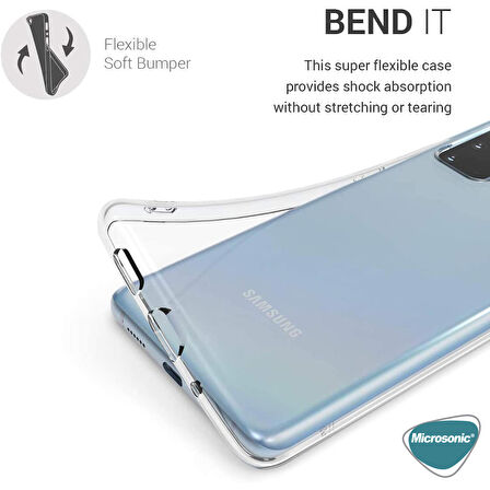 Microsonic Samsung Galaxy S20 Plus Kılıf Transparent Soft Beyaz