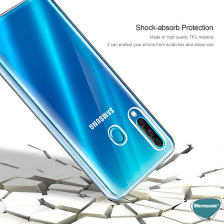Microsonic Samsung Galaxy A60 Kılıf 6 tarafı tam full koruma 360 Clear Soft Şeffaf