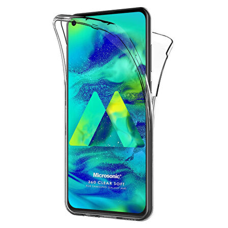 Microsonic Samsung Galaxy M40 Kılıf 6 tarafı tam full koruma 360 Clear Soft Şeffaf