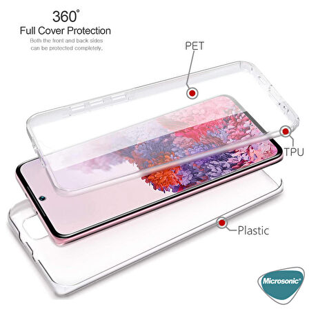 Microsonic Samsung Galaxy S20 Plus Kılıf 6 tarafı tam full koruma 360 Clear Soft Şeffaf