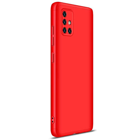 Microsonic Samsung Galaxy A51 Kılıf Double Dip 360 Protective Kırmızı