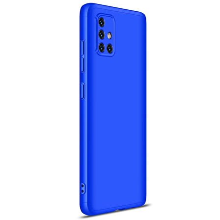 Microsonic Samsung Galaxy A51 Kılıf Double Dip 360 Protective Mavi