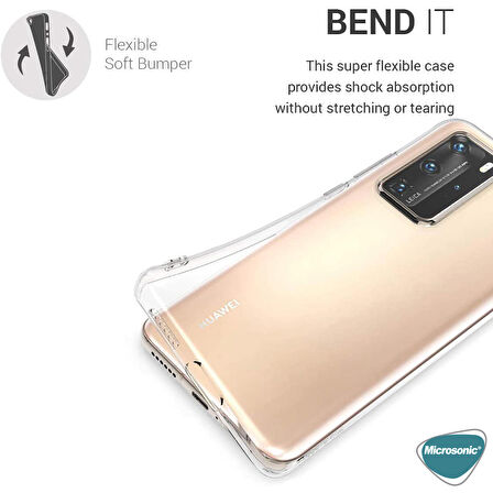 Microsonic Huawei P40 Pro Kılıf Transparent Soft Beyaz
