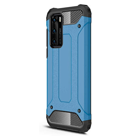 Microsonic Huawei P40 Kılıf Rugged Armor Mavi