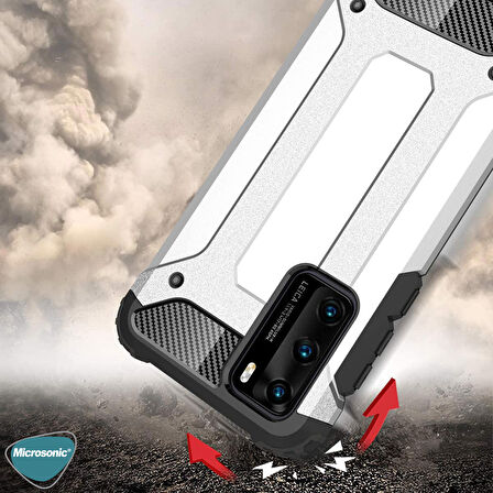 Microsonic Huawei P40 Kılıf Rugged Armor Mavi