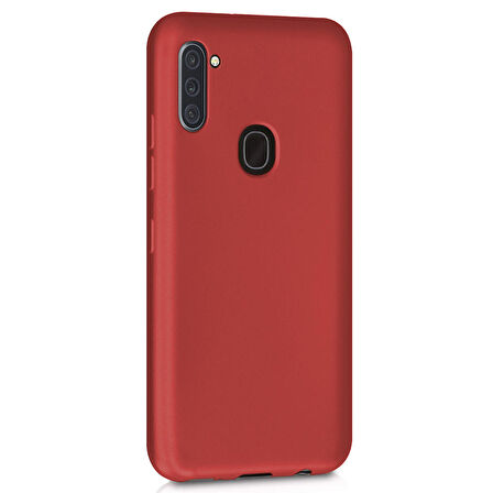 Microsonic Matte Silicone Samsung Galaxy A11 Kılıf Kırmızı