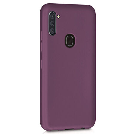 Microsonic Matte Silicone Samsung Galaxy A11 Kılıf Mor