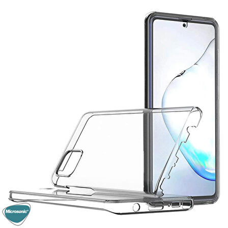 Microsonic Samsung Galaxy Note 10 Lite Kılıf 6 tarafı tam full koruma 360 Clear Soft Şeffaf
