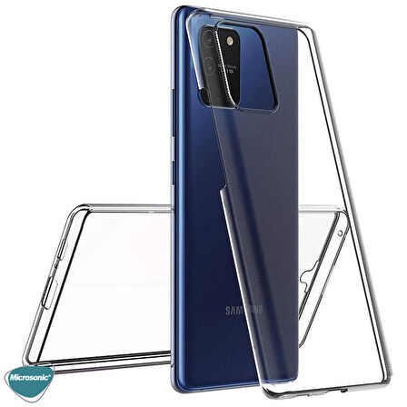 Microsonic Samsung Galaxy S10 Lite Kılıf 6 tarafı tam full koruma 360 Clear Soft Şeffaf