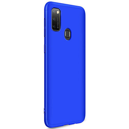 Microsonic Samsung Galaxy M21 Kılıf Double Dip 360 Protective Mavi