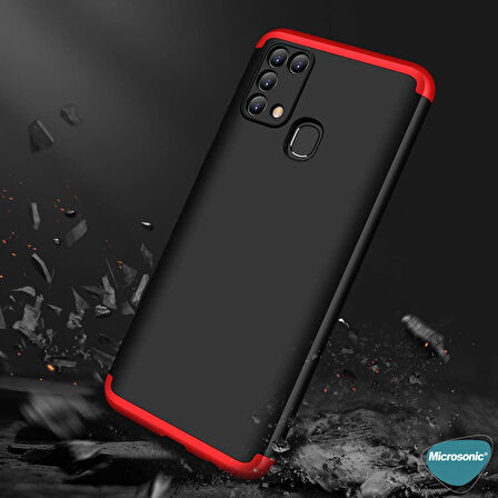 Microsonic Samsung Galaxy M31 Kılıf Double Dip 360 Protective Mavi