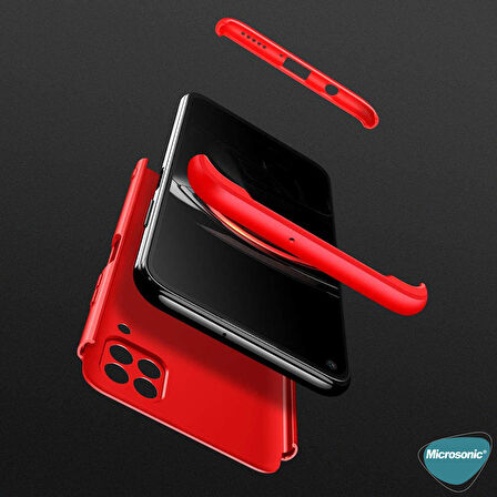 Microsonic Huawei P40 Lite Kılıf Double Dip 360 Protective Kırmızı