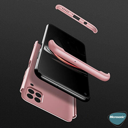 Microsonic Huawei P40 Lite Kılıf Double Dip 360 Protective Rose Gold