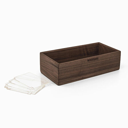 ​Woodsaka Gobi Kartvizit Organizer - Ceviz - 32cm x 10.4cm x 6cm