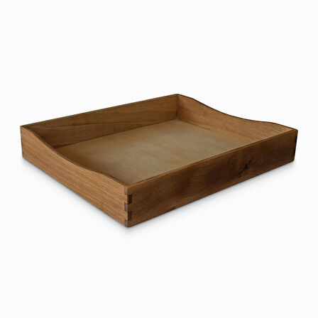​Woodsaka Dergi ve Evrak Kutusu - Ceviz & Huş Ağacı Kontraplak Taban - 34cm x 28cm x 5cm