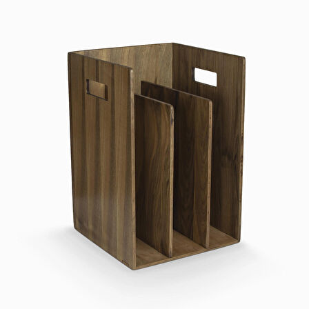 ​Woodsaka Reka Kitaplık ve Dergilik - Ceviz Ağacından - 25.2 x 25,2 x 33.1cm