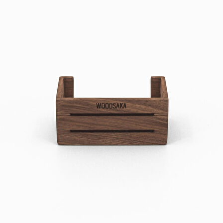 ​Woodsaka 3Line Kartvizit Kutusu - Ceviz - 11cm x 7.8cm x 4.5cm