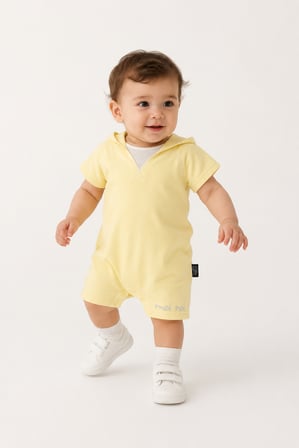 Unisex %100 Pamuk Kapşonlu Bebek Tulum 10531