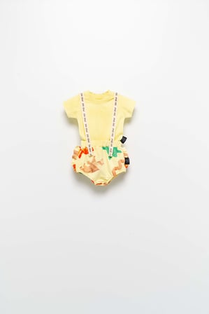 Kız Erkek Bebek Askılı Tişört Slip Yazlık Takım 50751