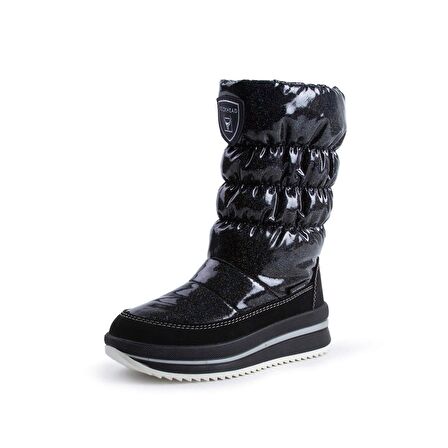 Buckhead 1103 Charm Shiny Waterproof Çocuk Kar Botu Siyah