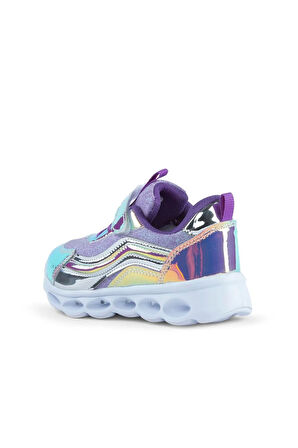 Kız Çocuk Işıklı Cırtlı Günlük Ayakkabı  - Mor | 22